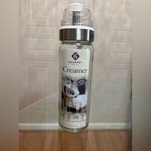 Gourmet Kitchen Cream Creamer Dispenser Glass Taupe Salad DressingSyrup Oil 17.2